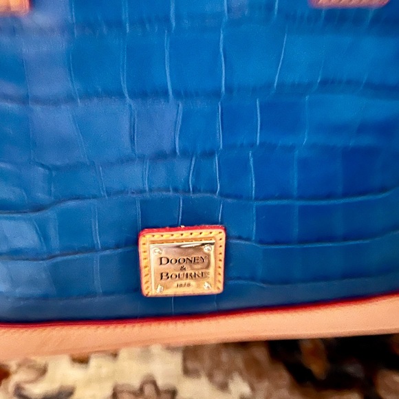 Dooney & Burke Marine Blue Zip satchel W matching card & keychain -NWT - Picture 2 of 11